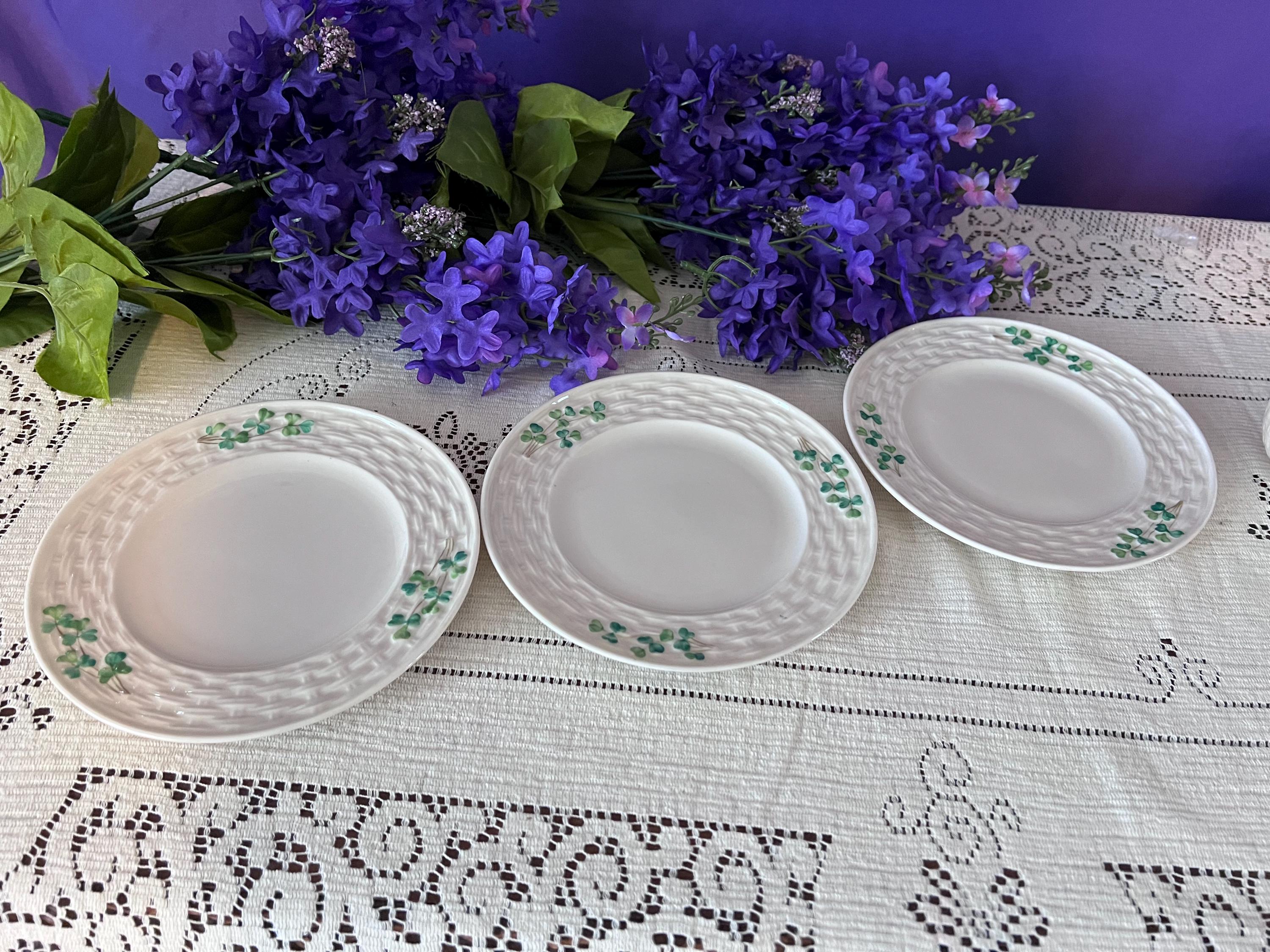 Antique Belleek Shamrock Basketweave - 3rd Black Mark (1926-1946) - Pick Your Piece - Rare Irish Parian China