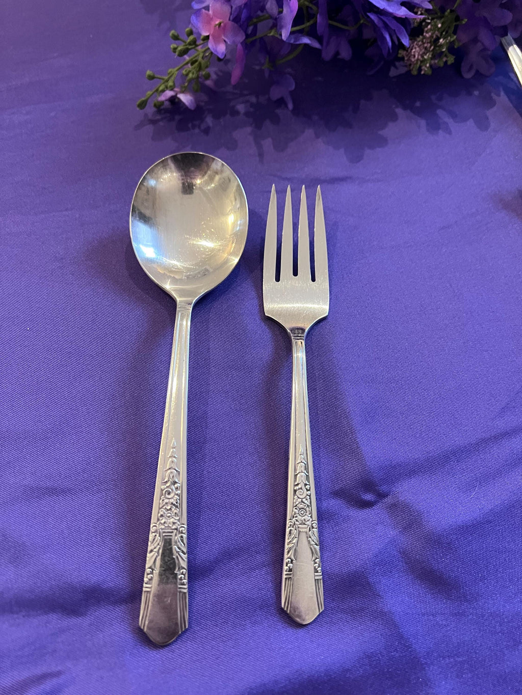 Vintage Lady Ann Silverplate Flatware Set – Simeon L. & George H. Rogers Mid-Century Sterling