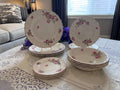 Antique Johnson Brothers Old Chelsea Pink Rose for Four – Scalloped Swirl Plates and Bowls